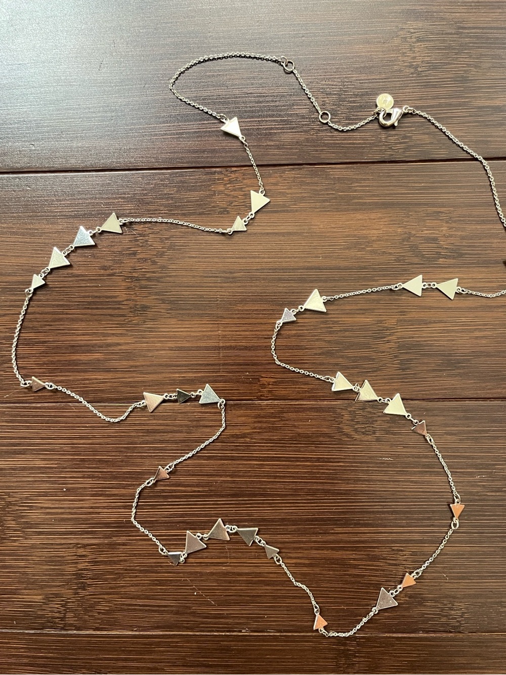 Stella & Dot Alexia Silver Triangle Long Necklace